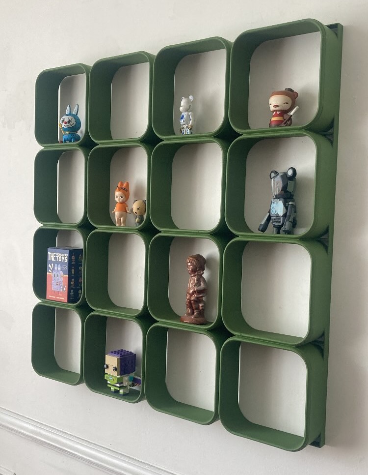 Module étagère murale en plastique vert 70's – Image 3