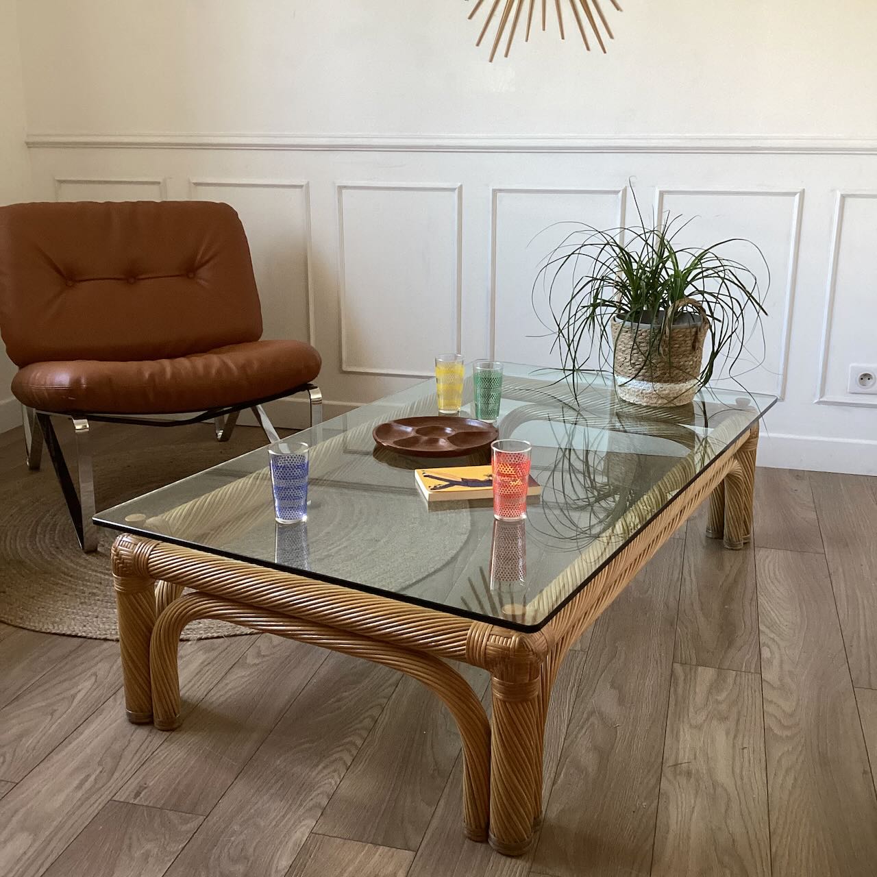 Grande table basse en rotin – Image 2