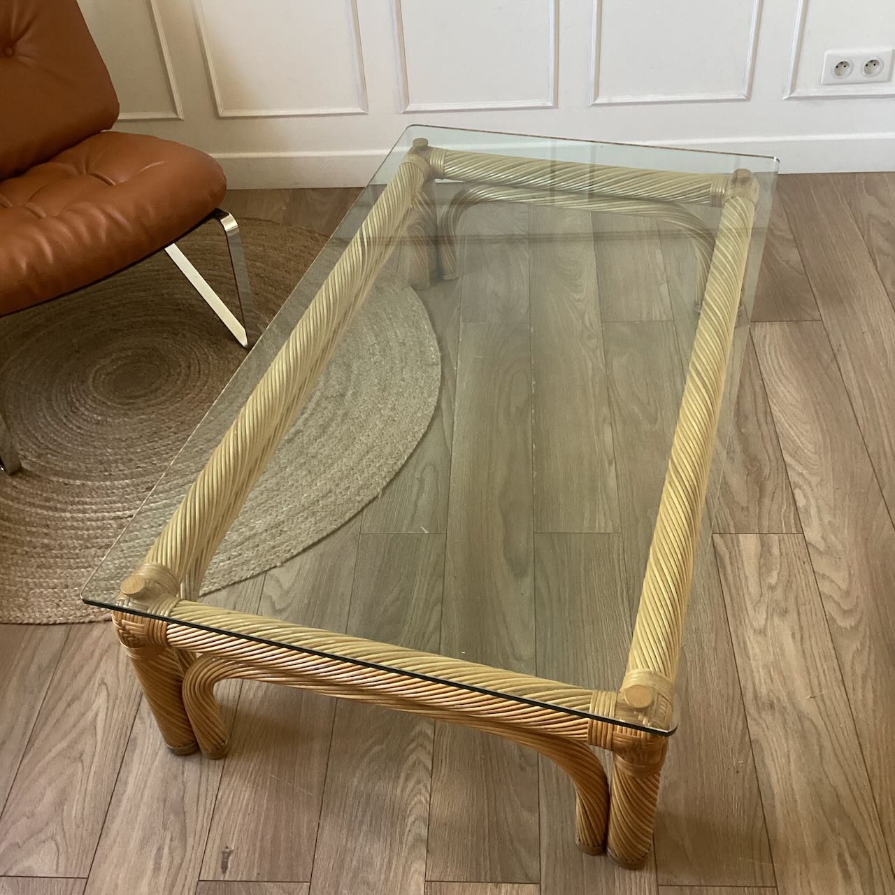 Grande table basse en rotin – Image 4