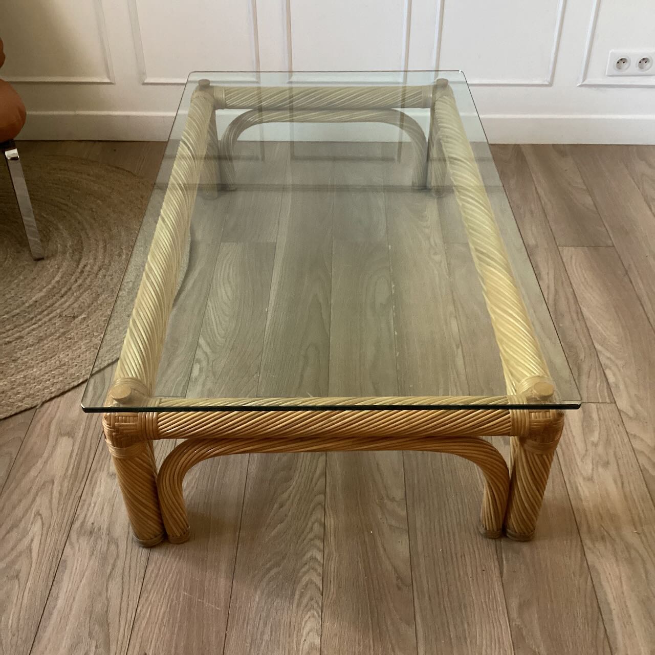 Grande table basse en rotin – Image 3