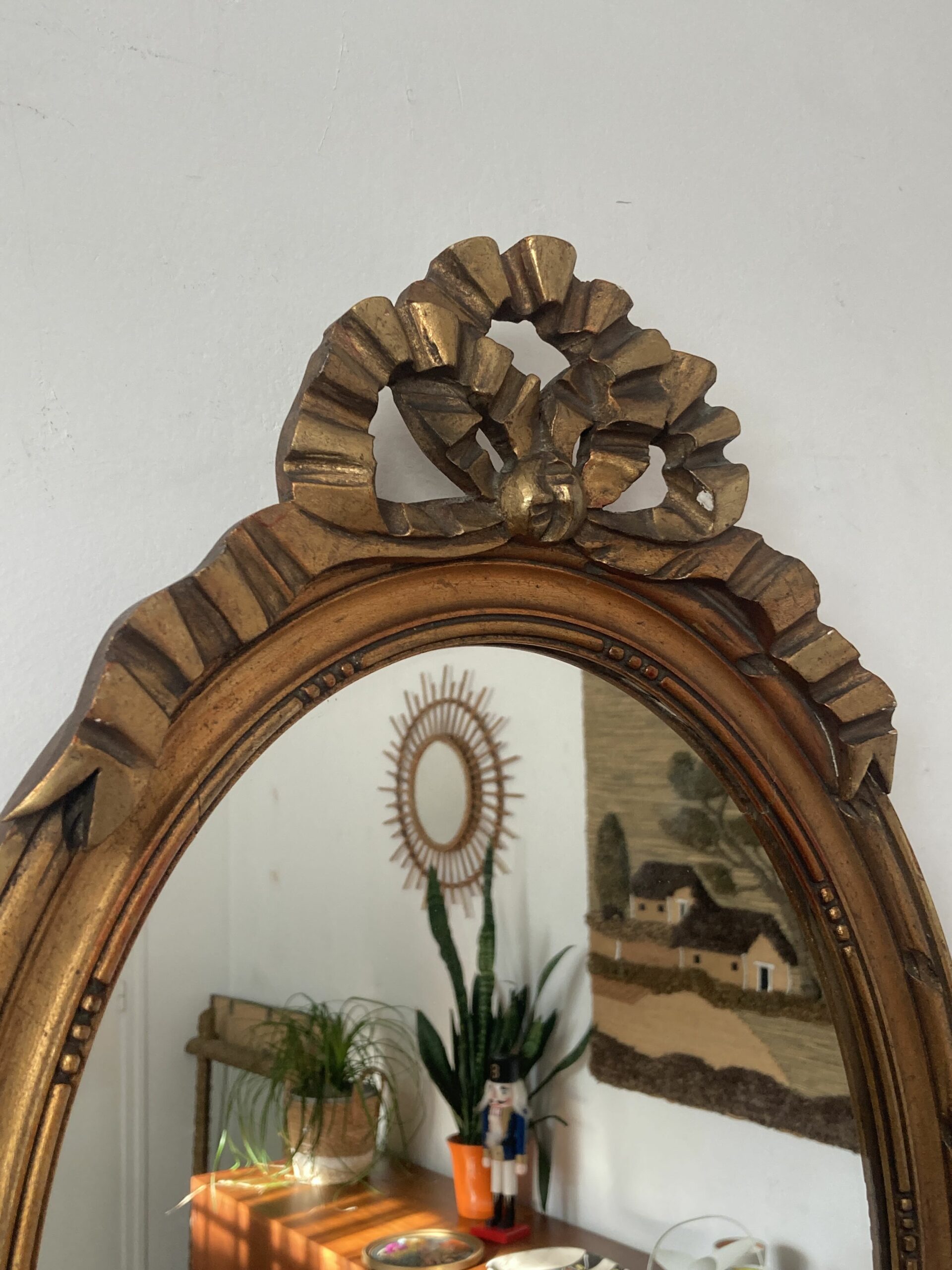 Miroir doré en bois de style baroque – Image 3