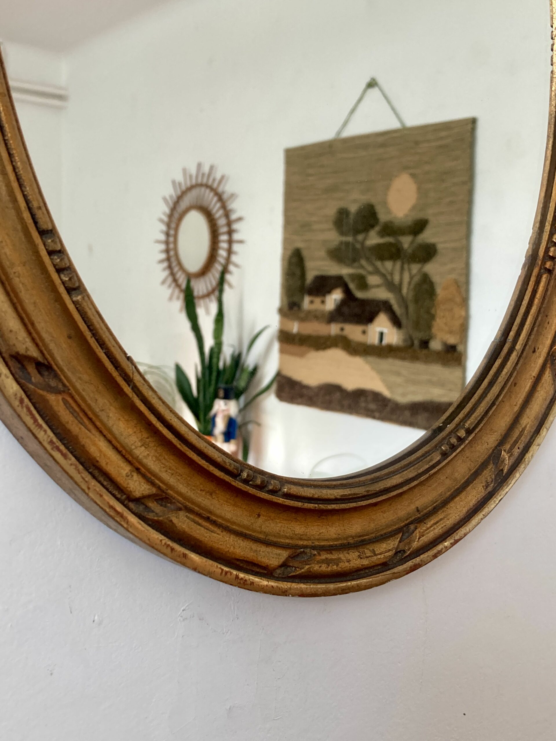 Miroir doré en bois de style baroque – Image 4