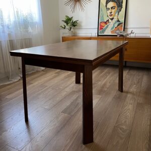 Table de salle à manger en chêne années 80