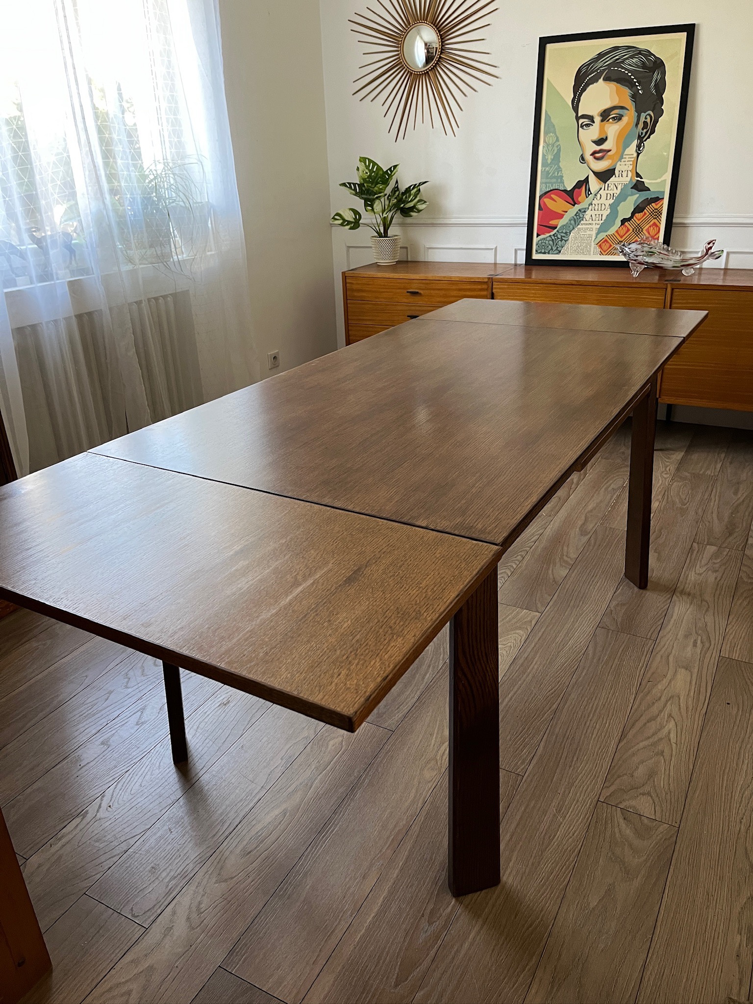 Table de salle à manger en chêne années 80 – Image 8