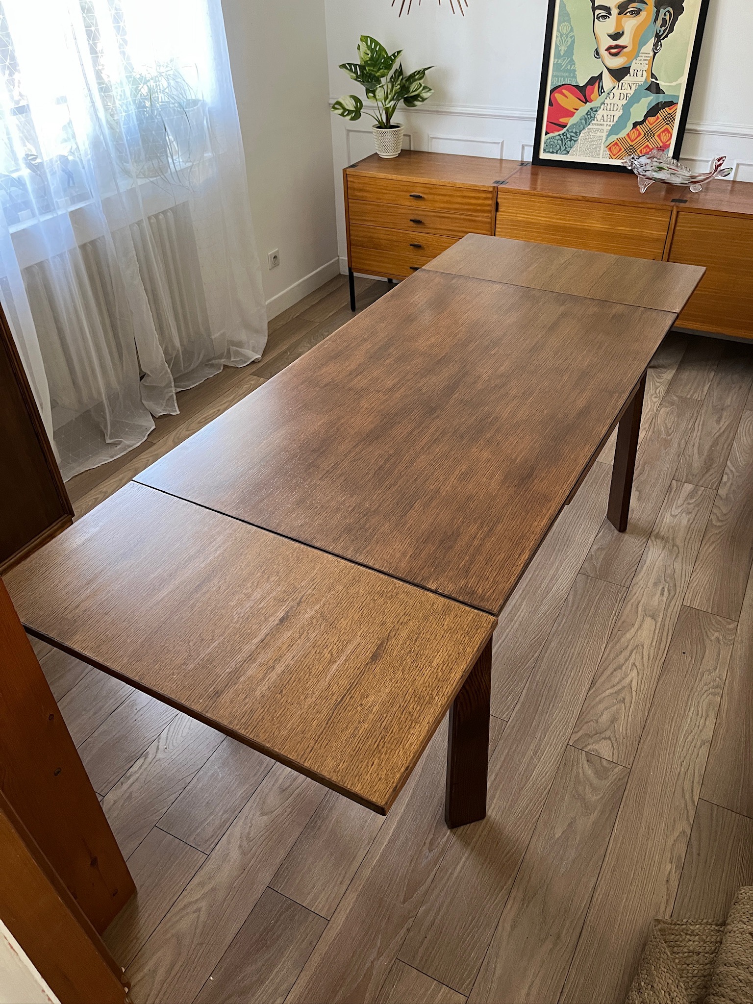 Table de salle à manger en chêne années 80 – Image 7