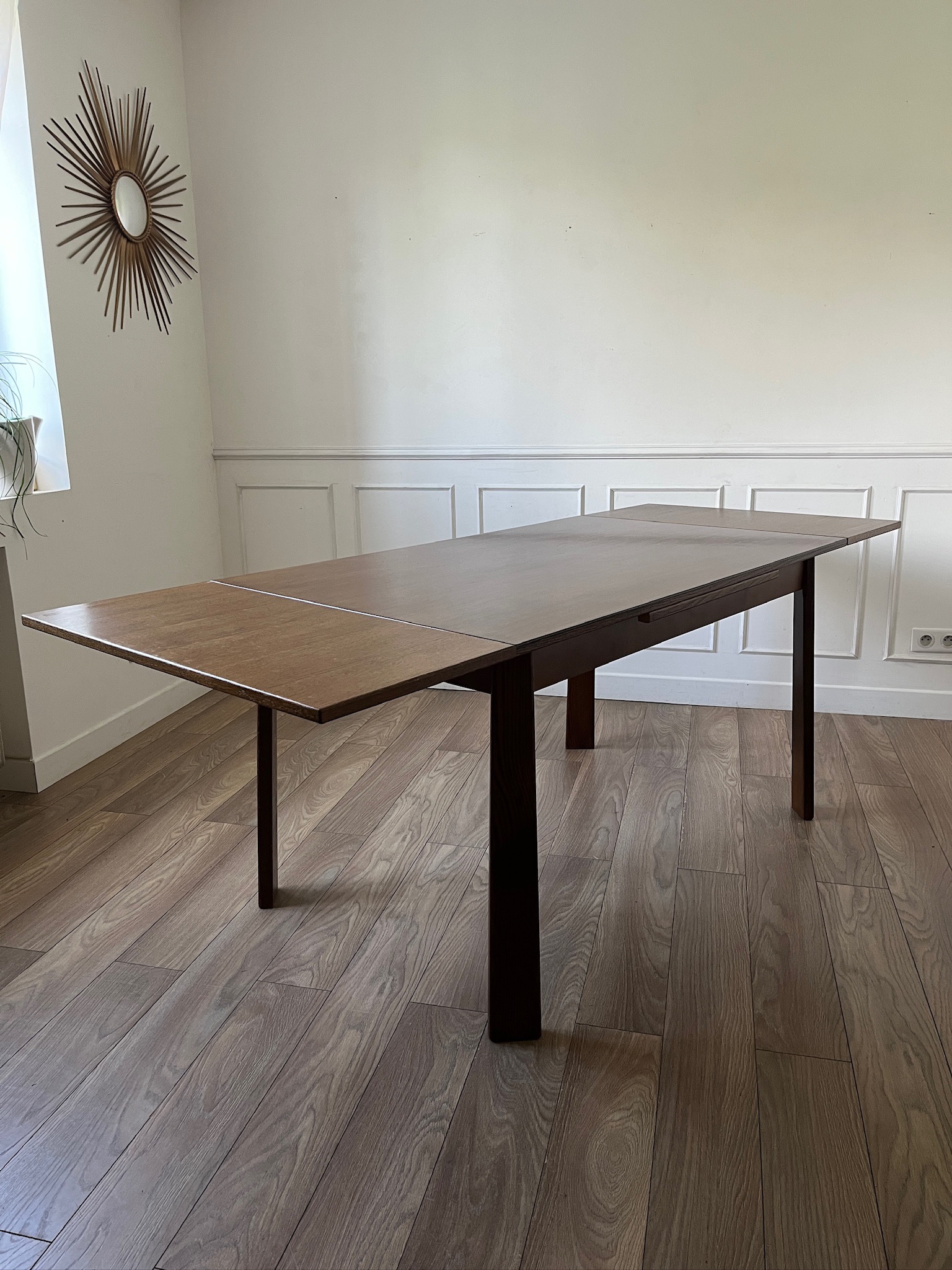 Table de salle à manger en chêne années 80 – Image 6