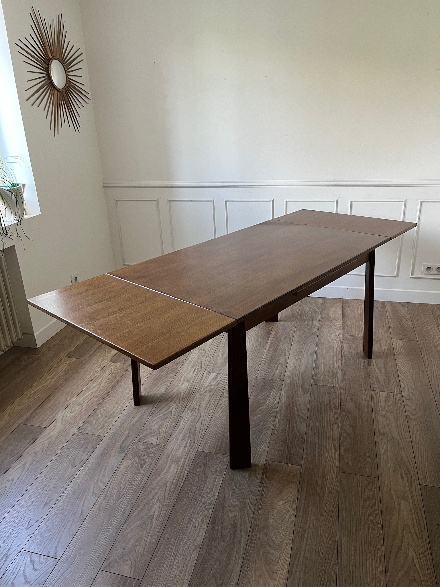 Table de salle à manger en chêne années 80 – Image 5