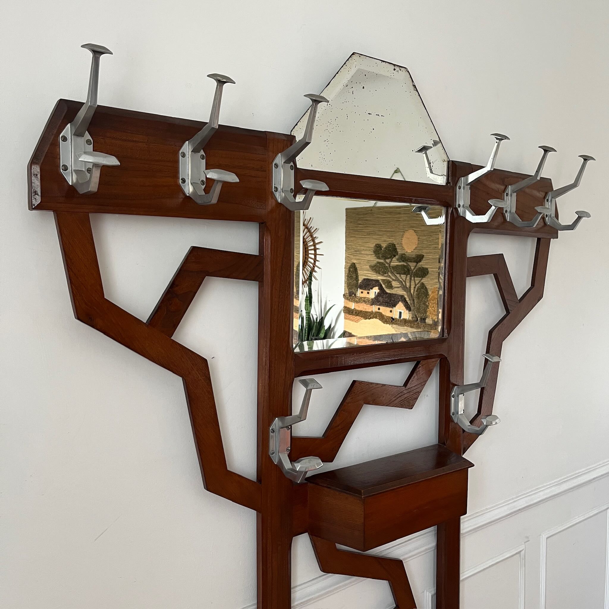 Vestiaire Art Déco en bois – Image 3