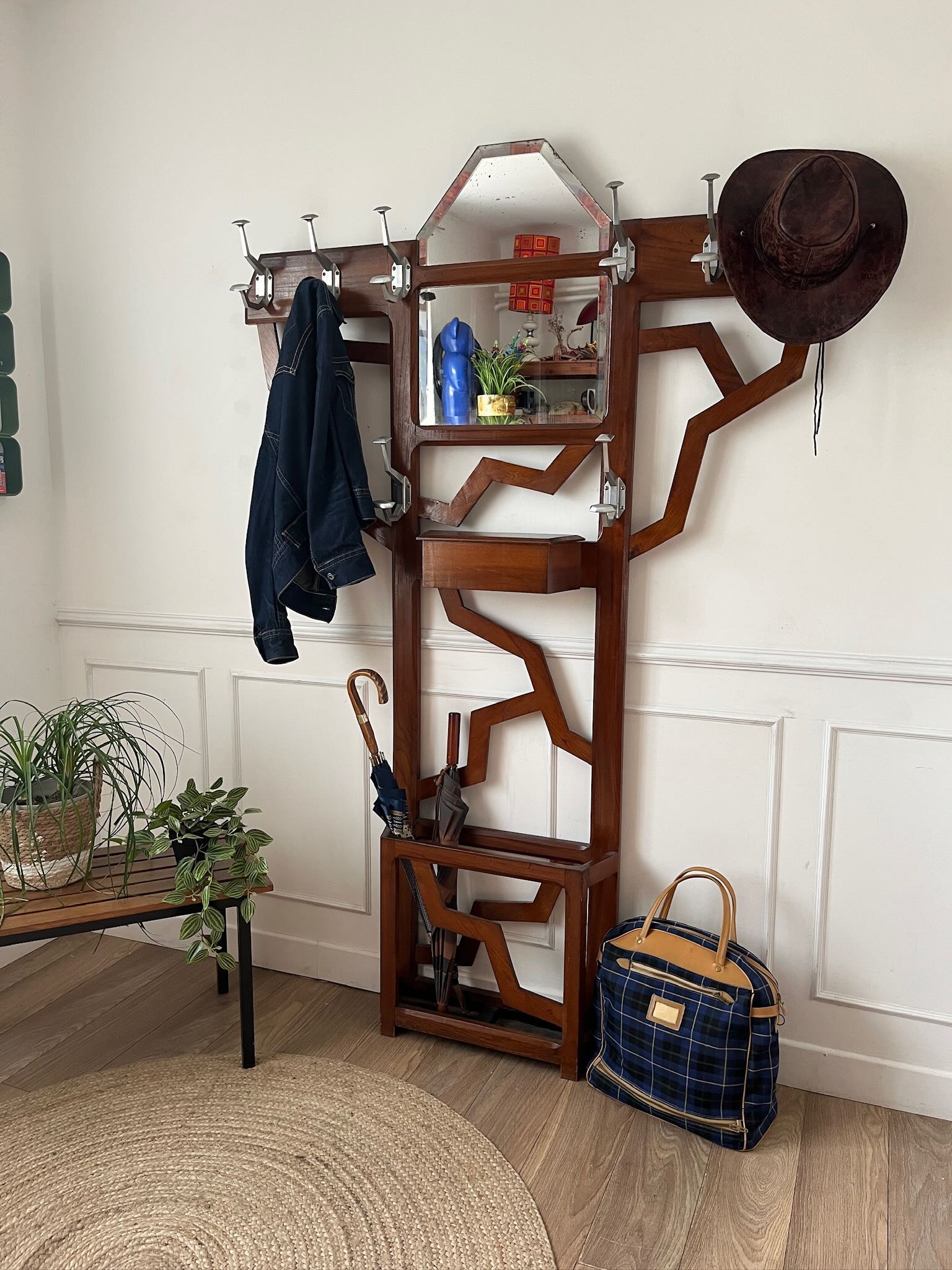 Vestiaire Art Déco en bois – Image 2