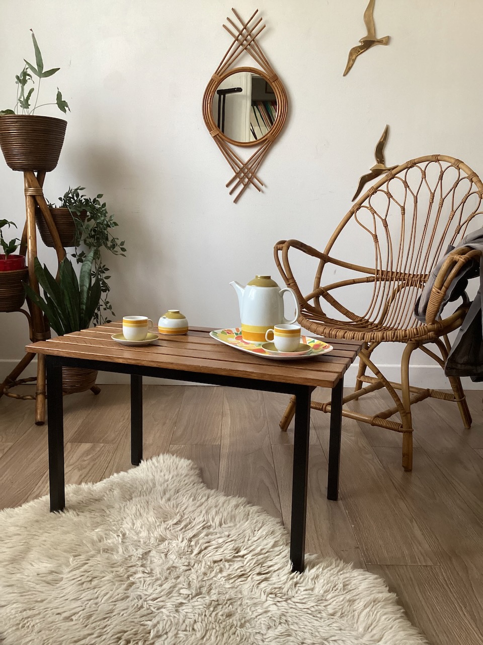 Table basse métal et lattes de bois – Image 3