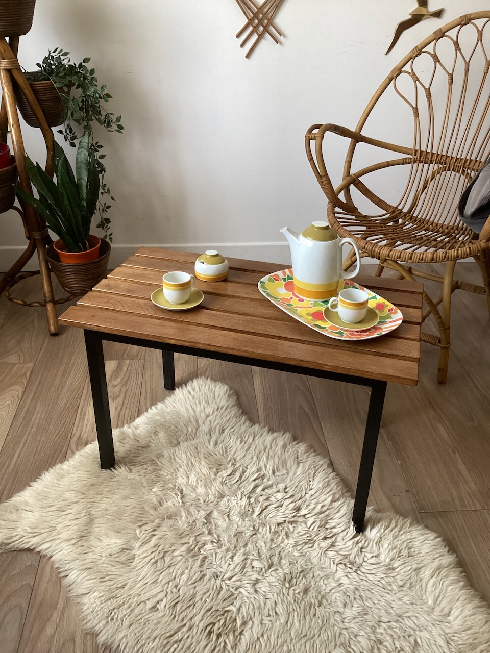 Table basse métal et lattes de bois – Image 4